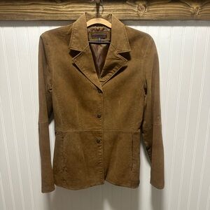 Vintage Women's Brown Suede Jacket with flaws in GuC Sz L boho cowgirl rodeo
